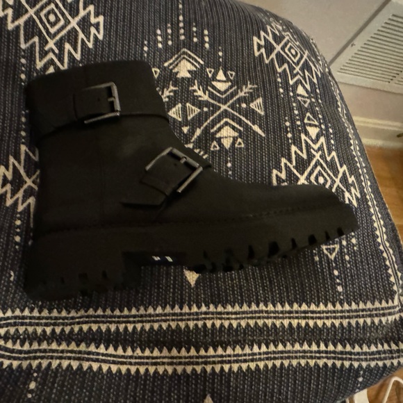 NWOT NORDSTROM Black Macombs Water Resistant Leather MOTO Boots size 7 - Picture 8 of 12